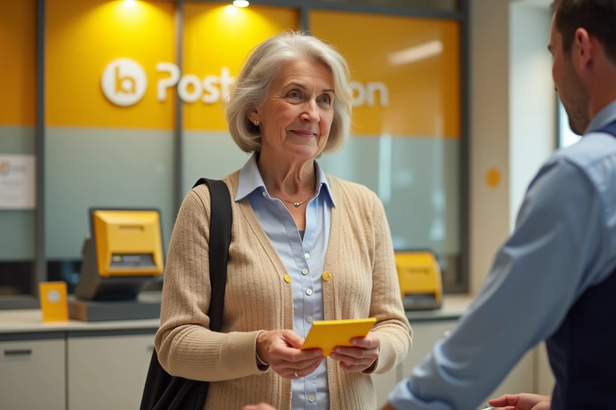 Cliente interrogeant un conseiller La Poste pour retrouver son identifiant et numéro de compte Livret A